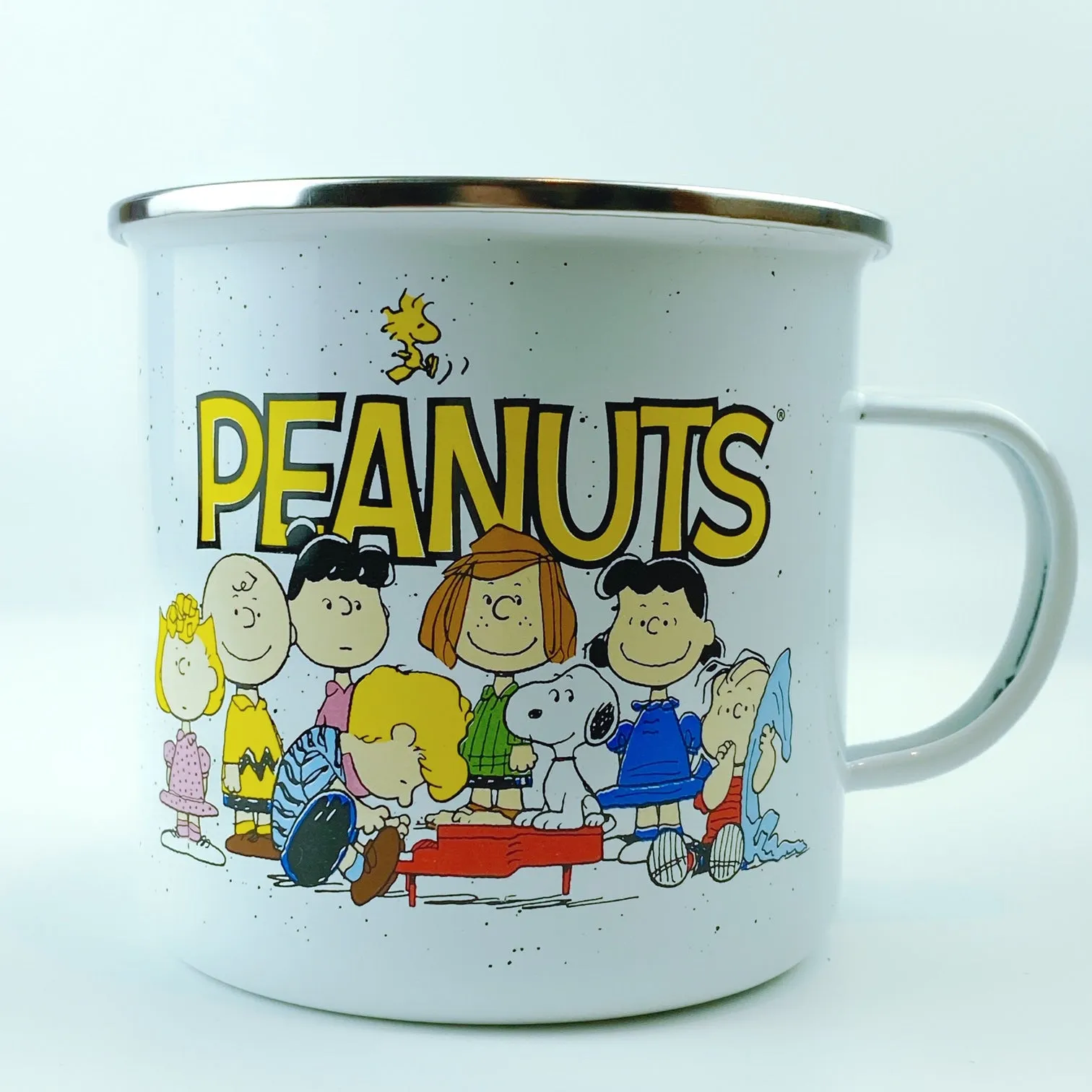 Peanuts Charlie Brown & Friends 'Snoopy and the Gang' Enamel Big Coffee Mug Cup 21 oz - White