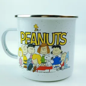 Peanuts Charlie Brown & Friends 'Snoopy and the Gang' Enamel Big Coffee Mug Cup 21 oz - White