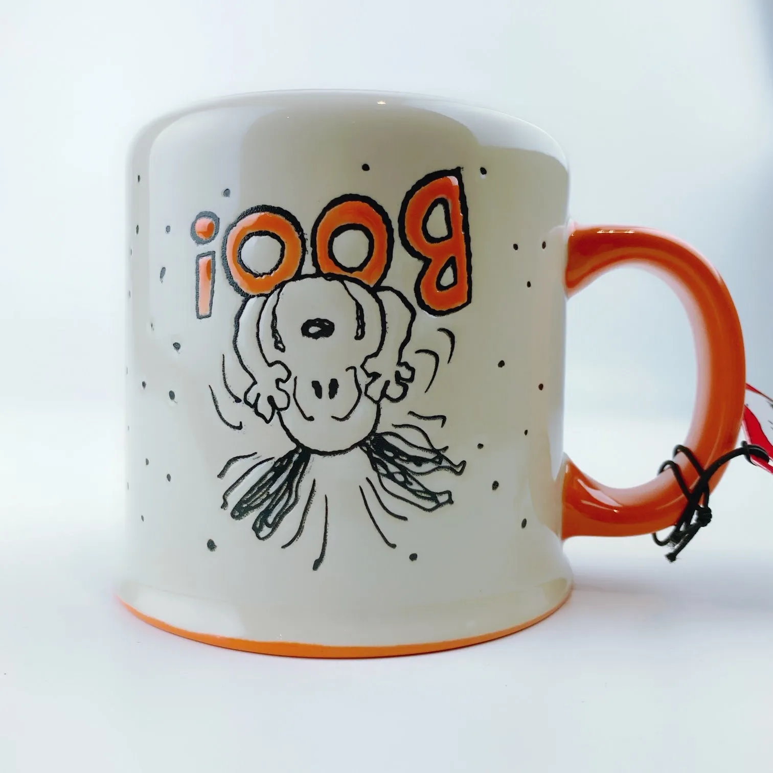 Peanuts Snoopy Freaking Out 'Boo' Large Mug 21 oz Orange