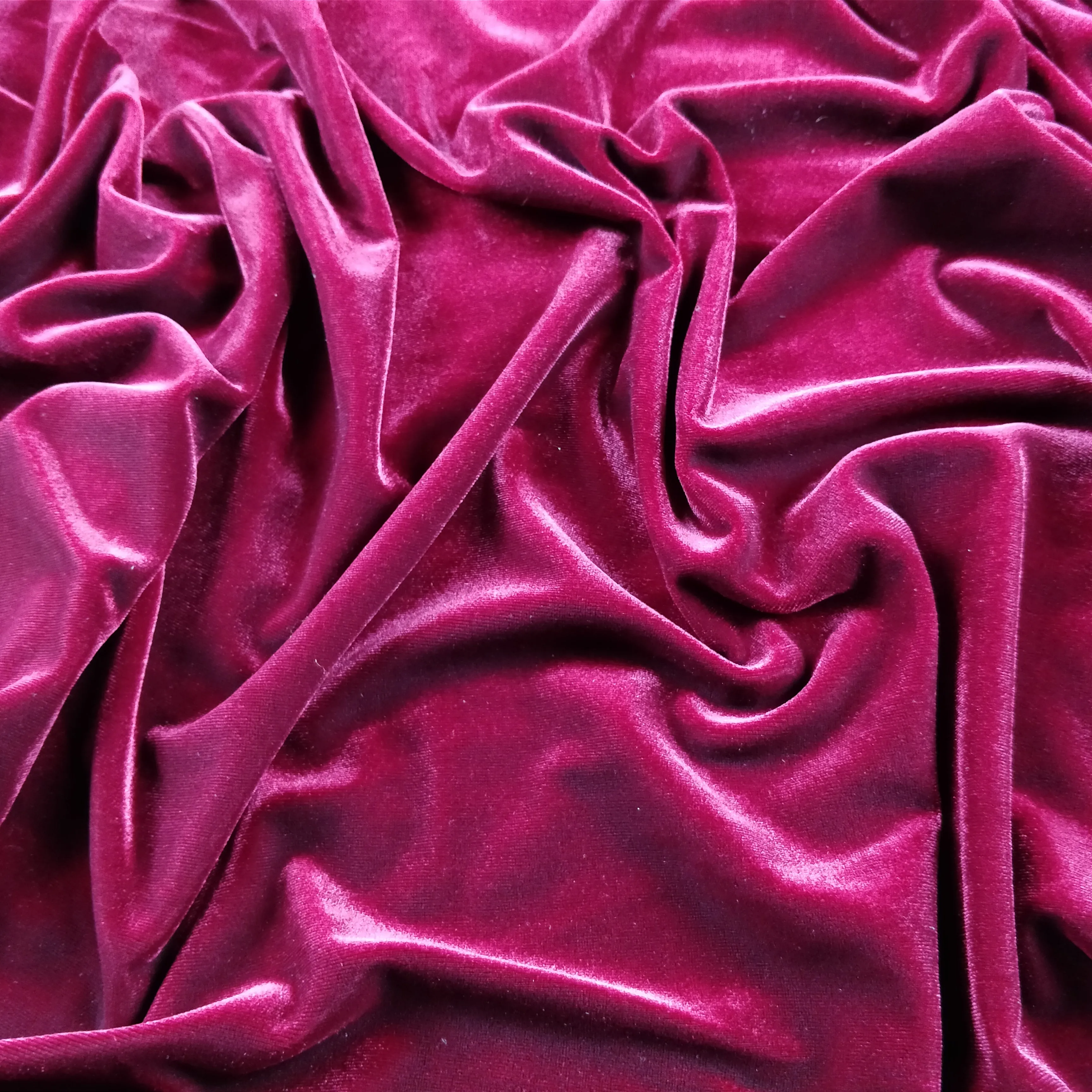 Plain Luxury Soft Velvet Stretch Fabric (FS143)