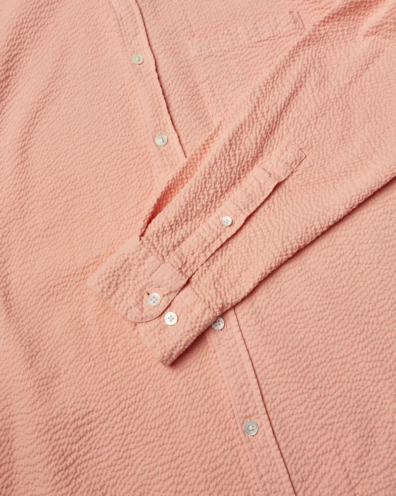 PORTUGUESE FLANNEL Atlantico Old Rose Seersucker Shirt