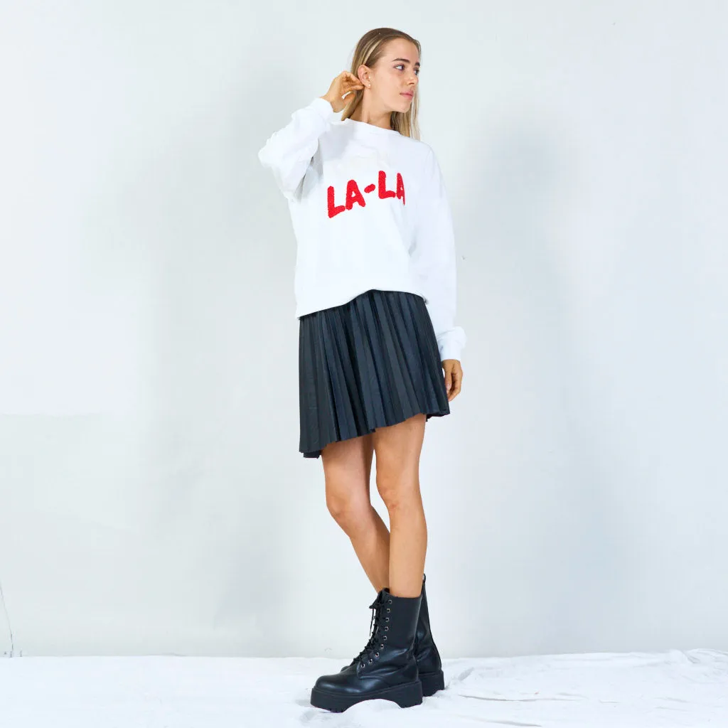 "Ooh La-La" embroidered sweatshirt wholesale