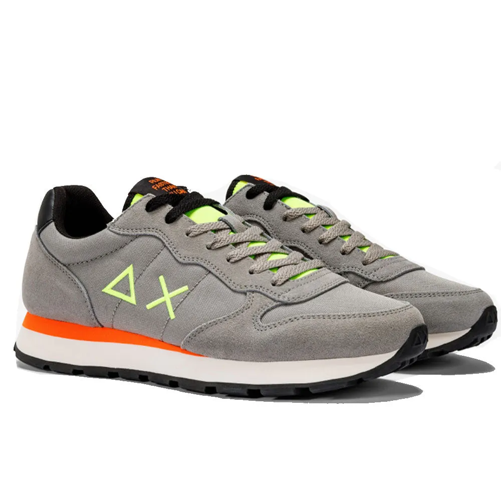 Scarpe Uomo Sun68 Sneakers Tom Fluo Nylon Grigio Medio - Z43102