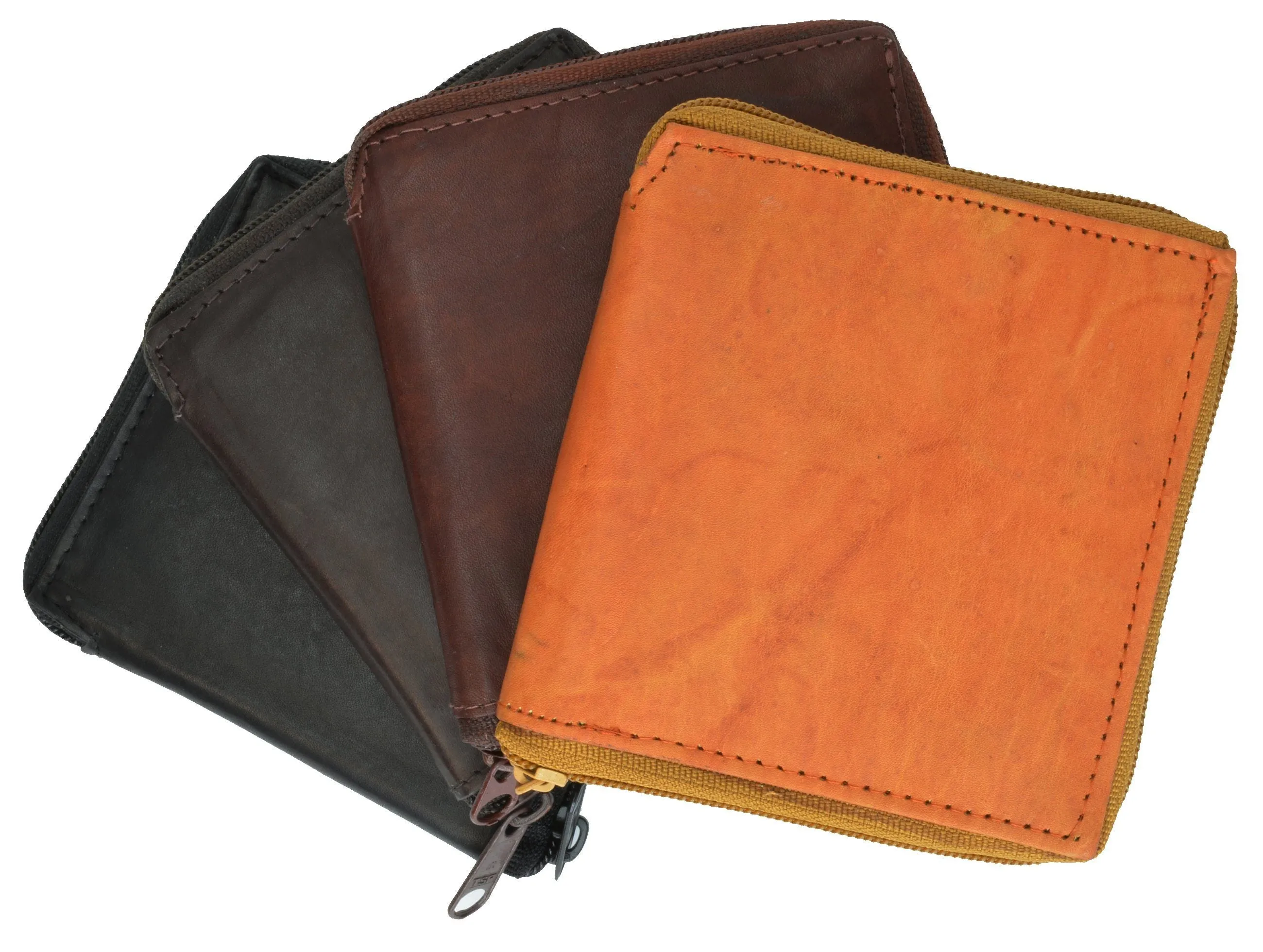 Secure Zip Around Men Leather Wallet