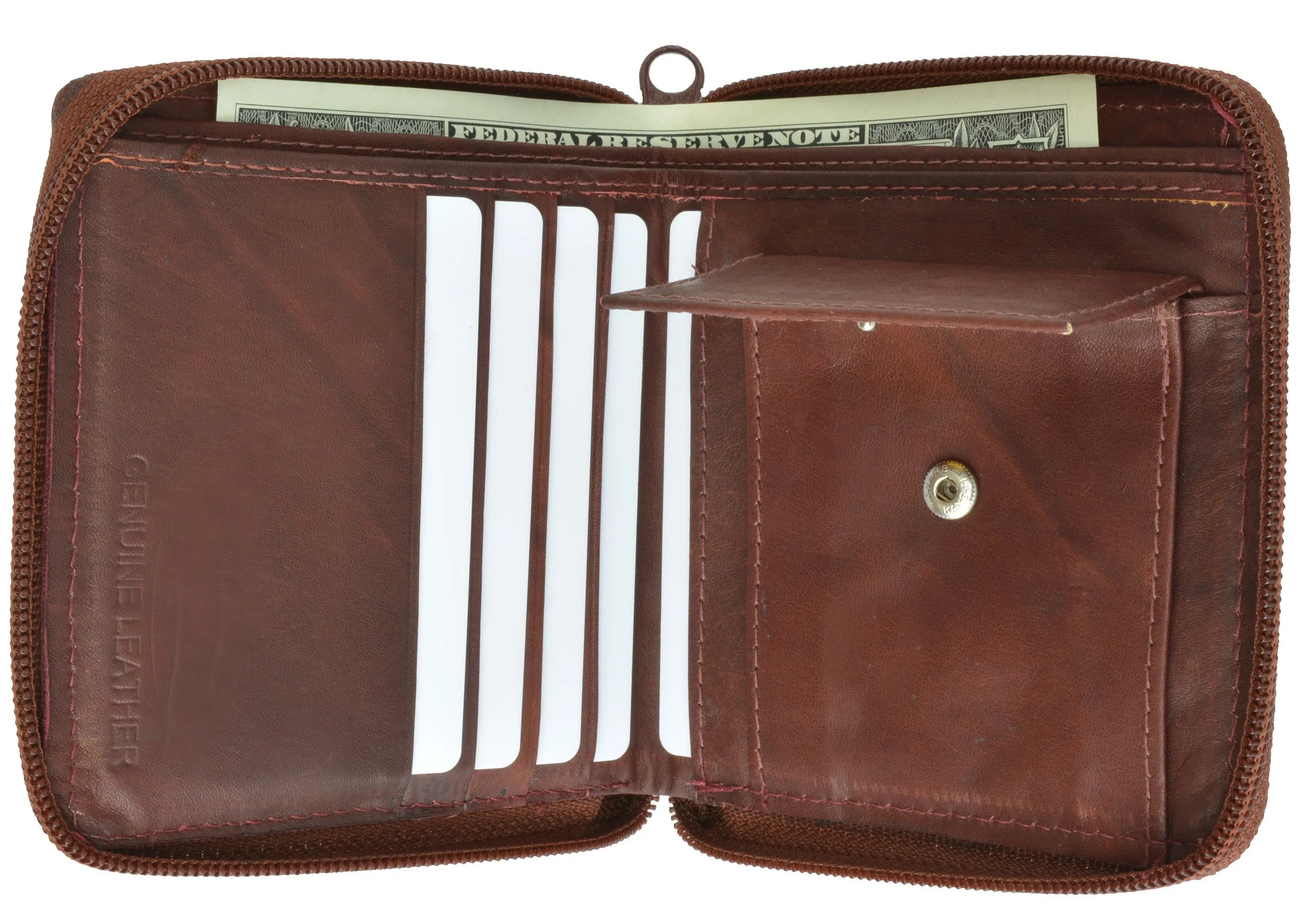 Secure Zip Around Men Leather Wallet