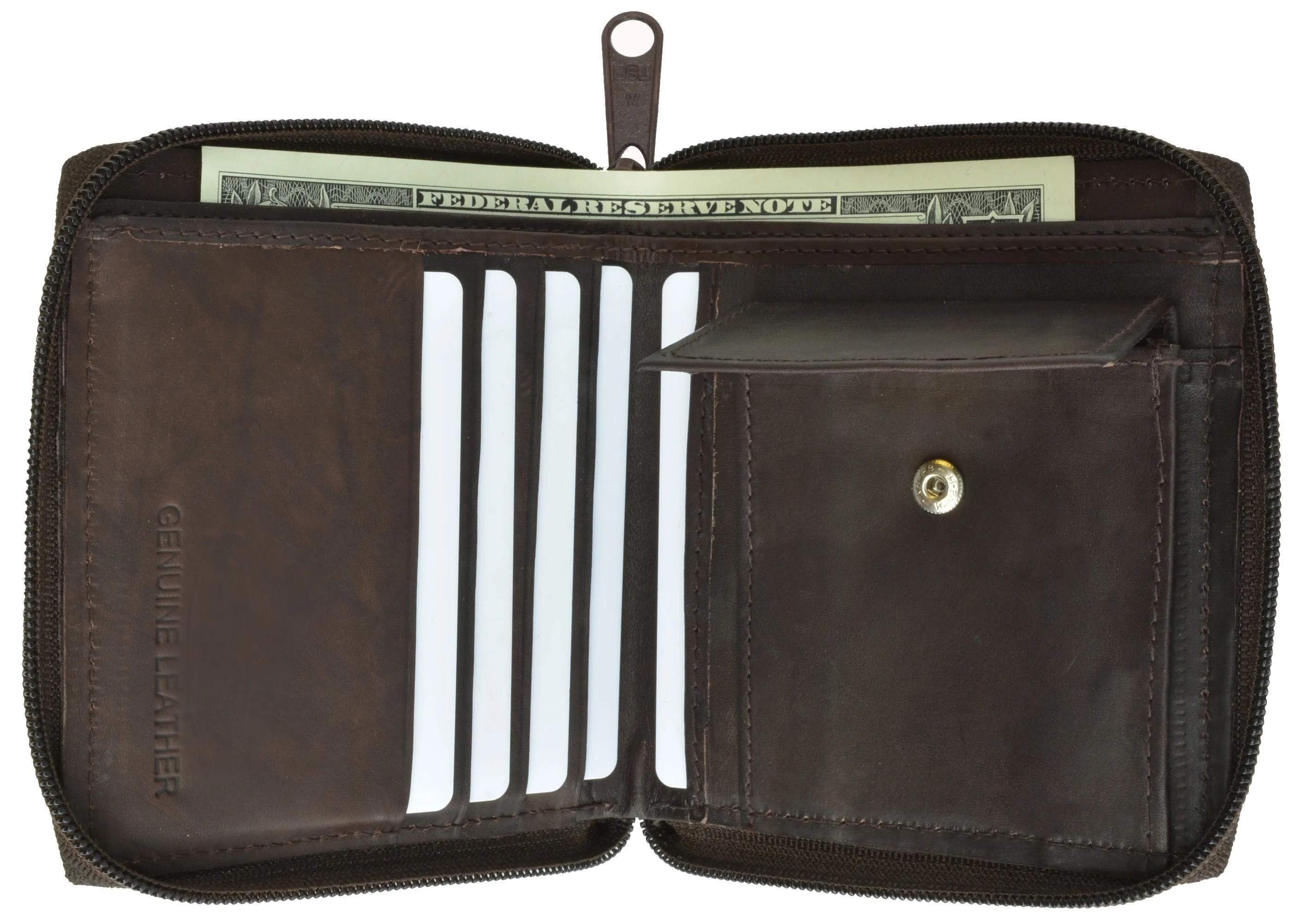 Secure Zip Around Men Leather Wallet