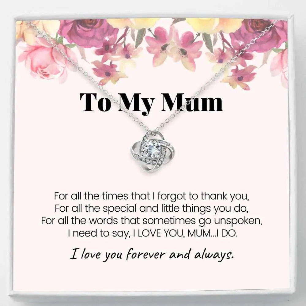 Siciry To Mum - Love Knot Necklace For Mum - I Love You Forever