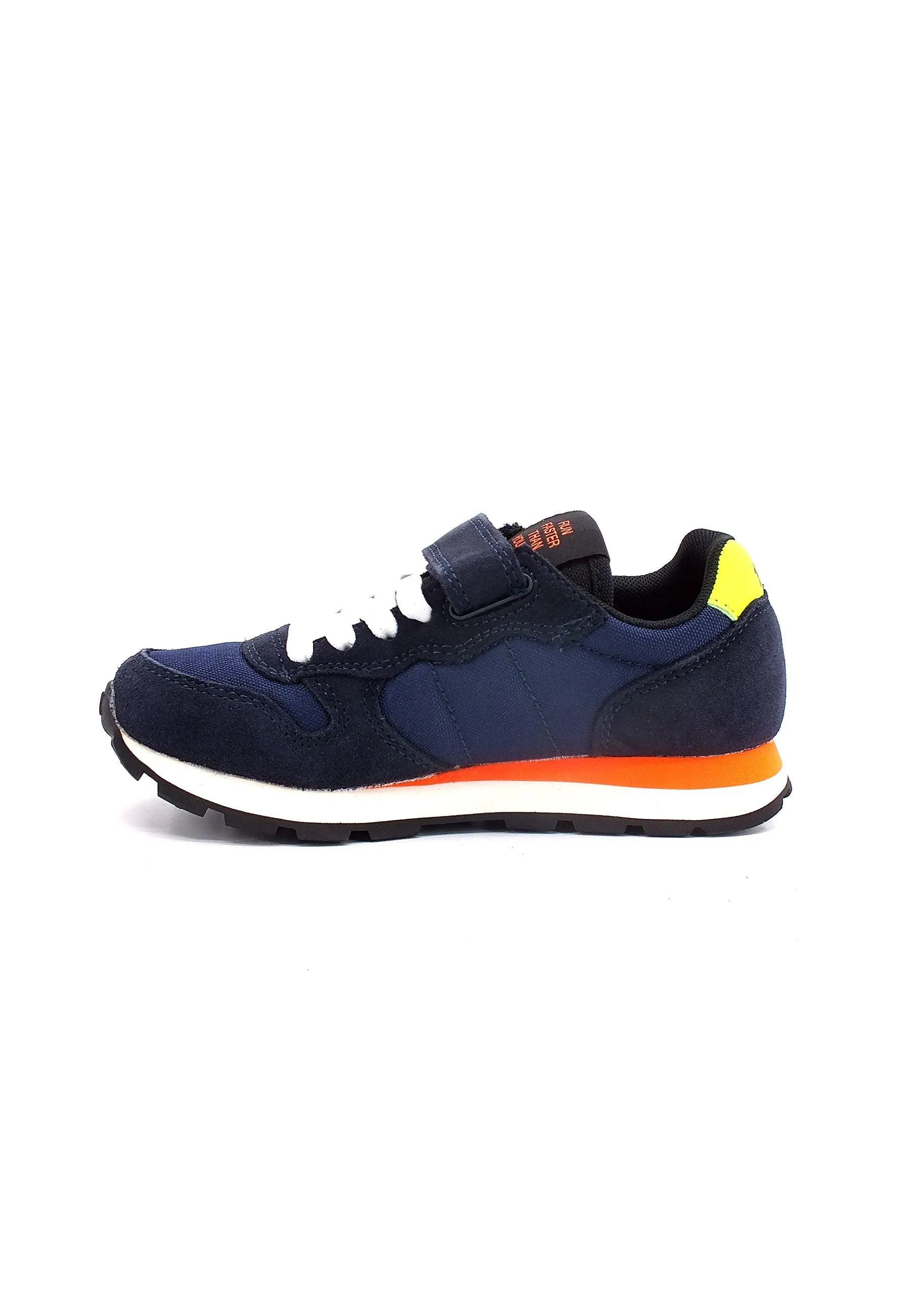 SUN68 Boy's Tom Fluo Sneaker Bimbo Navy Blue Z42302K