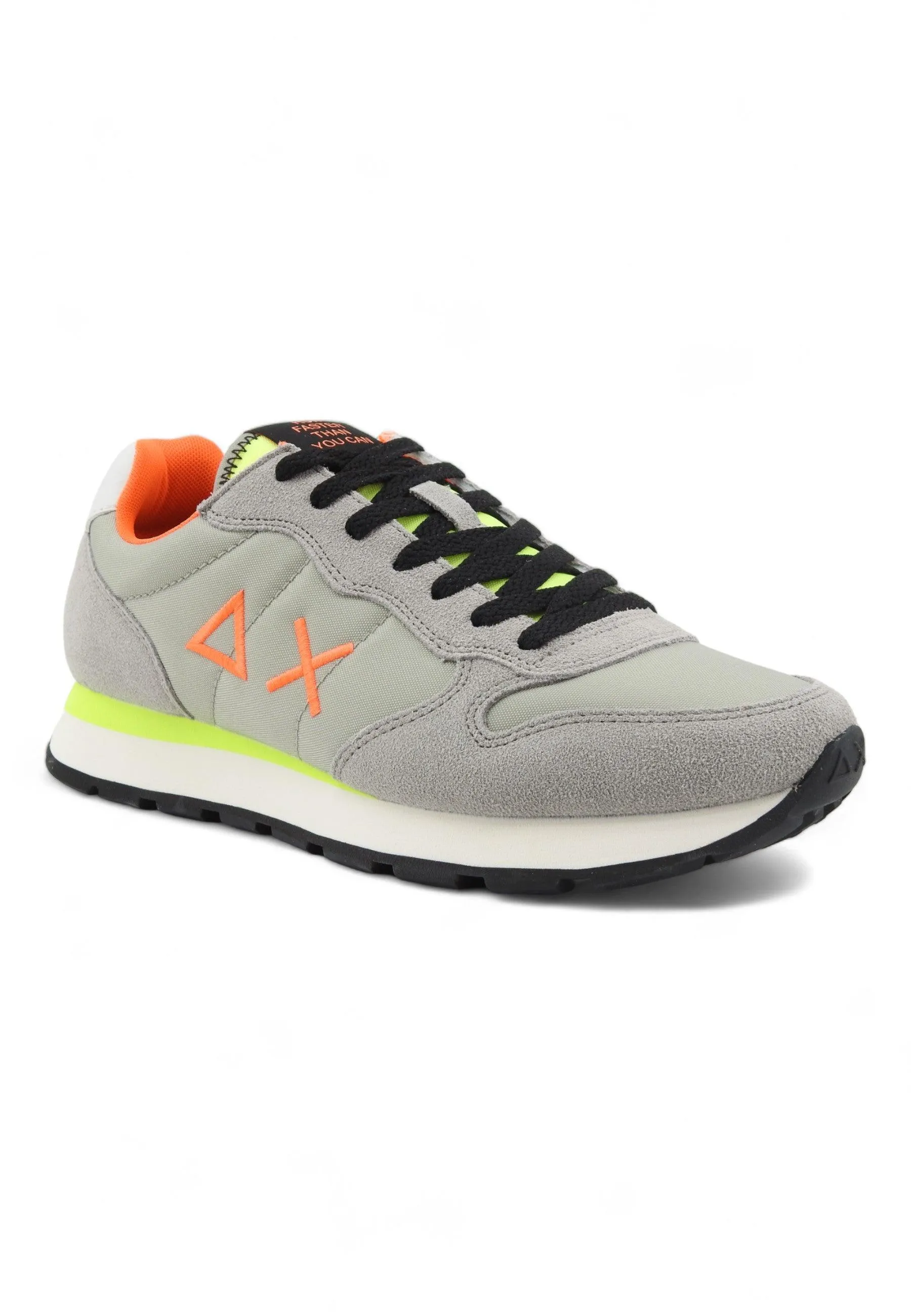 SUN68 Tom Fluo Sneaker Uomo Grigio Chiaro Z34102