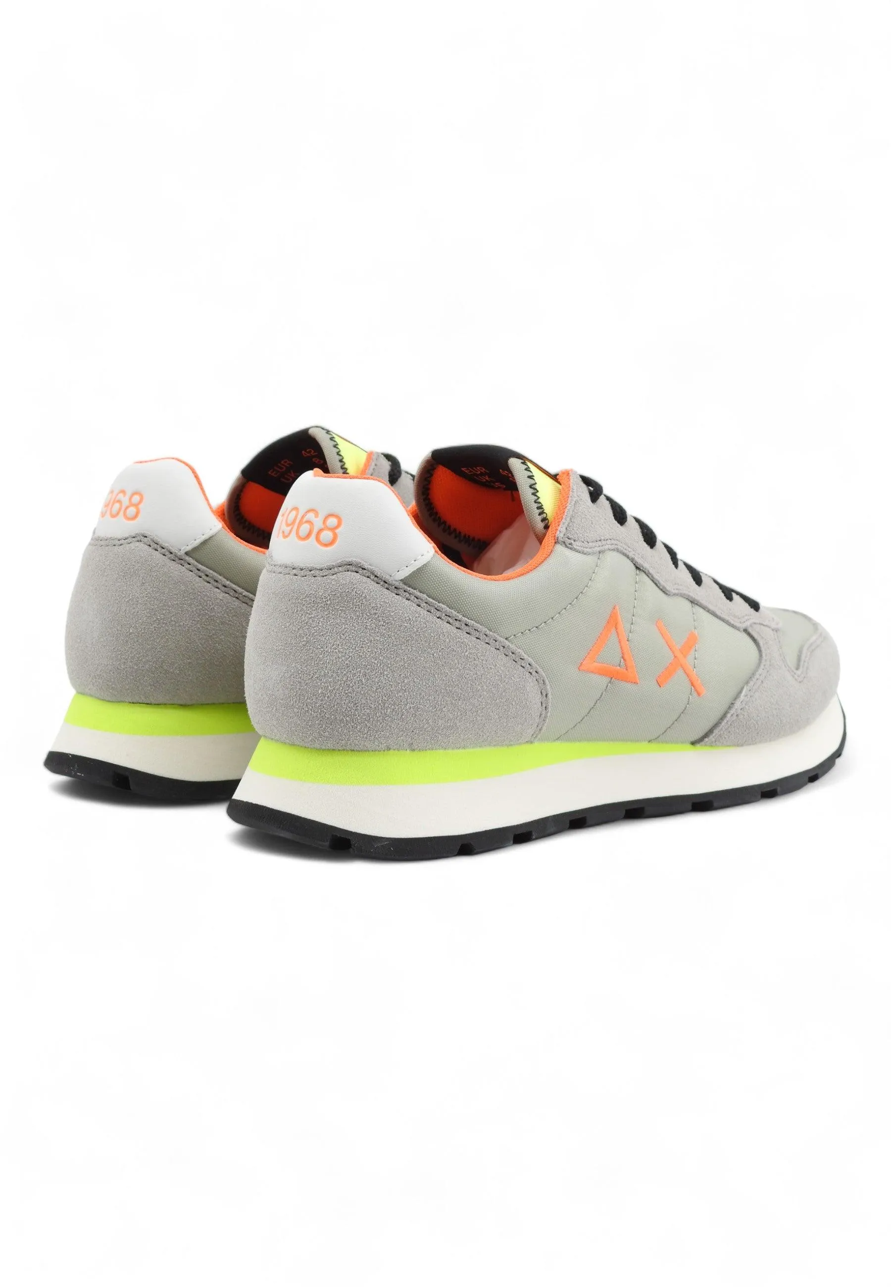 SUN68 Tom Fluo Sneaker Uomo Grigio Chiaro Z34102