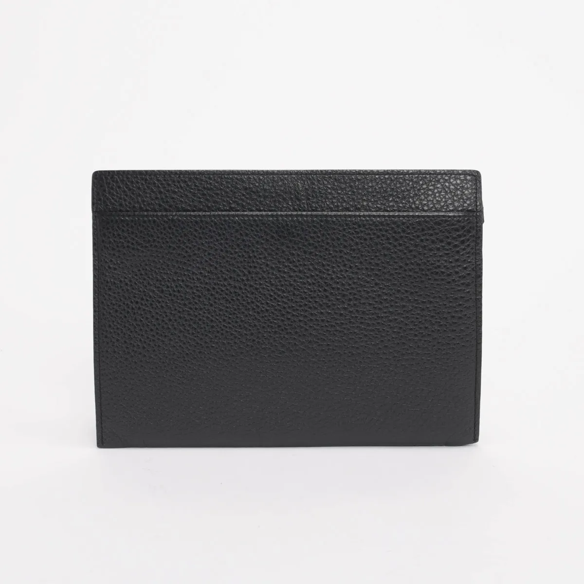 Tom Ford Black Grained Leather Flat Pouch