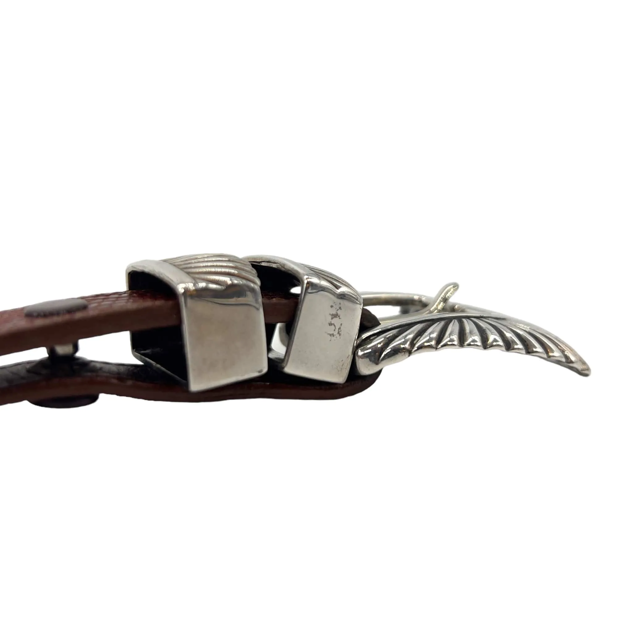 TOM TAYLOR Vintage Lizard & Sterling Silver Belt - Cognac