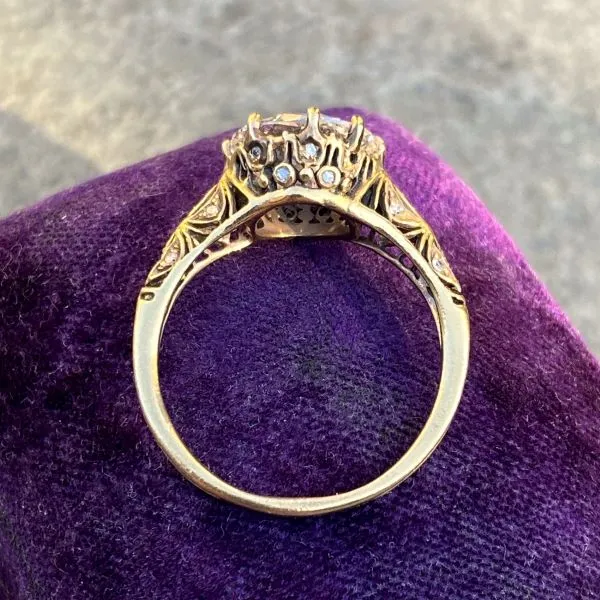 Vintage Filigree Engagement Ring, Old Euro 2.63ct.